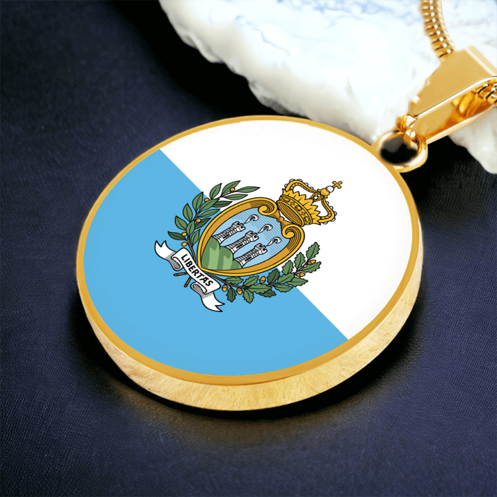San Marino Flag Pendant Necklace