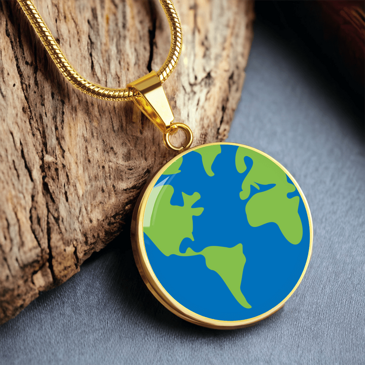 World Flag Pendant Necklace