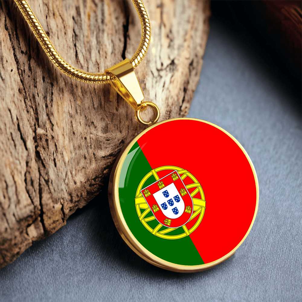 Portugal Flag Pendant Necklace