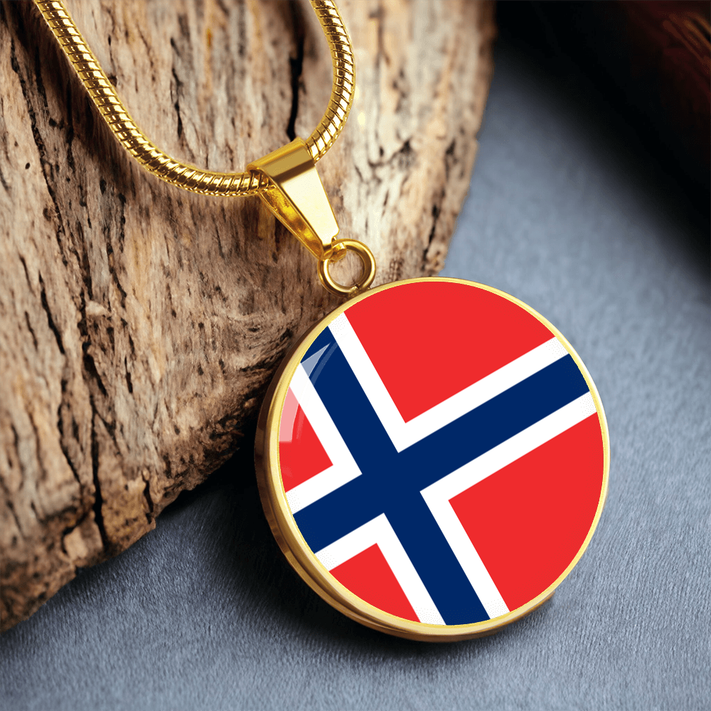 Norway Flag Pendant Necklace