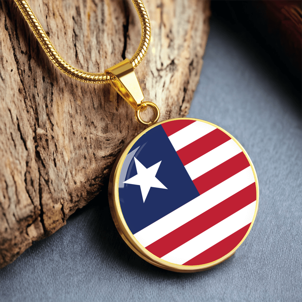 Liberia Flag Pendant Necklace