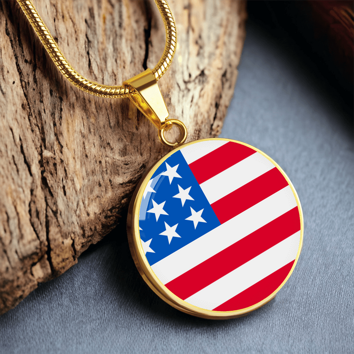 United States Flag Pendant Necklace