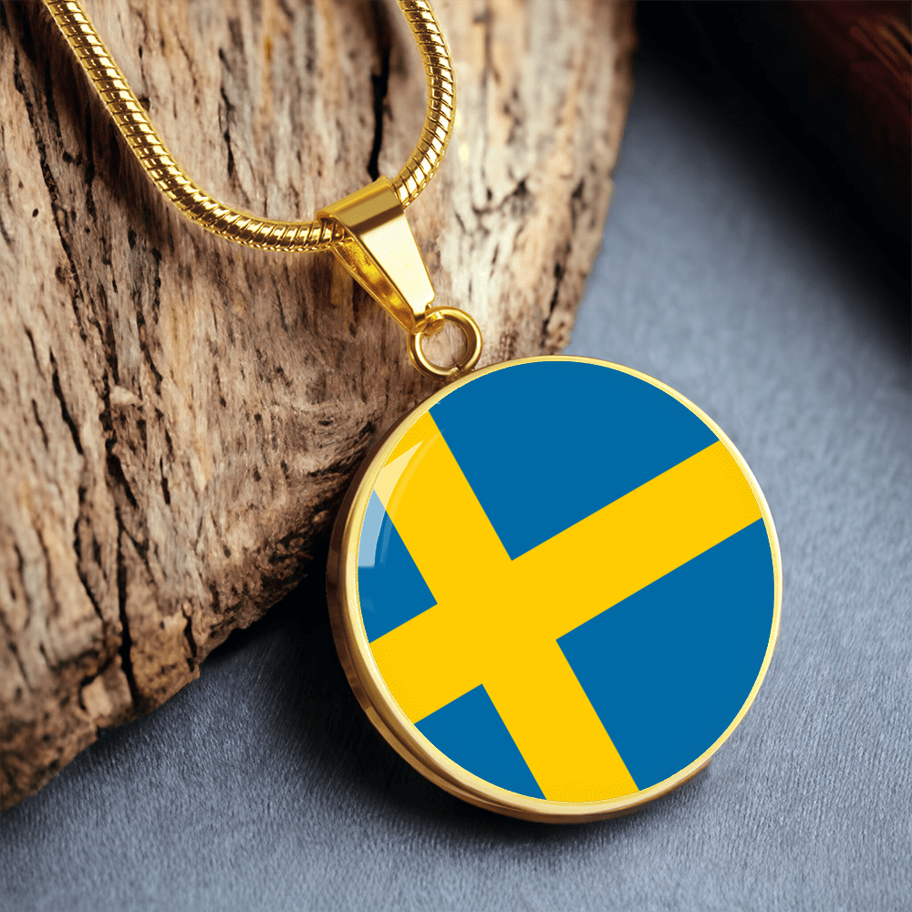 Sweden Flag Pendant Necklace