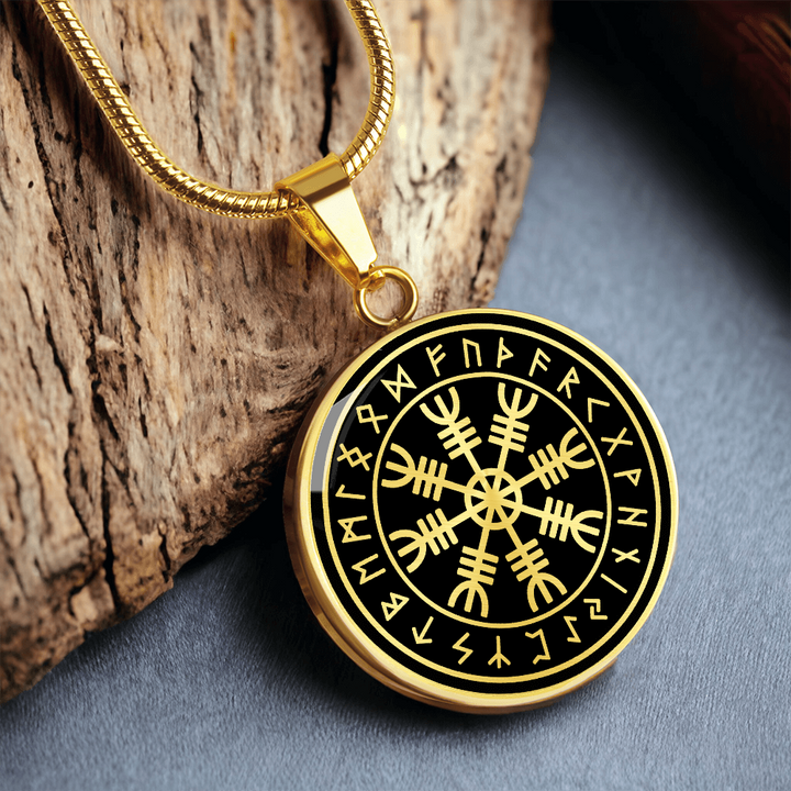 Vegvísir Compass Necklace