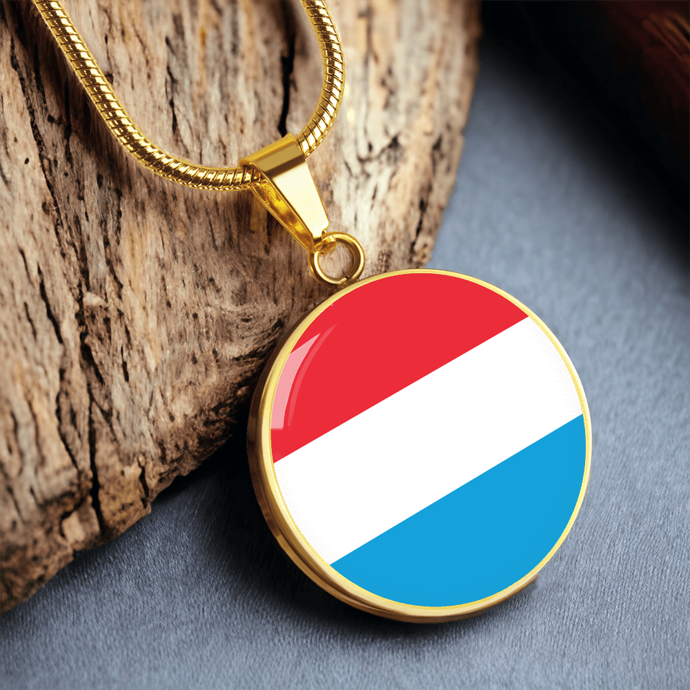 Luxembourg Flag Pendant Necklace