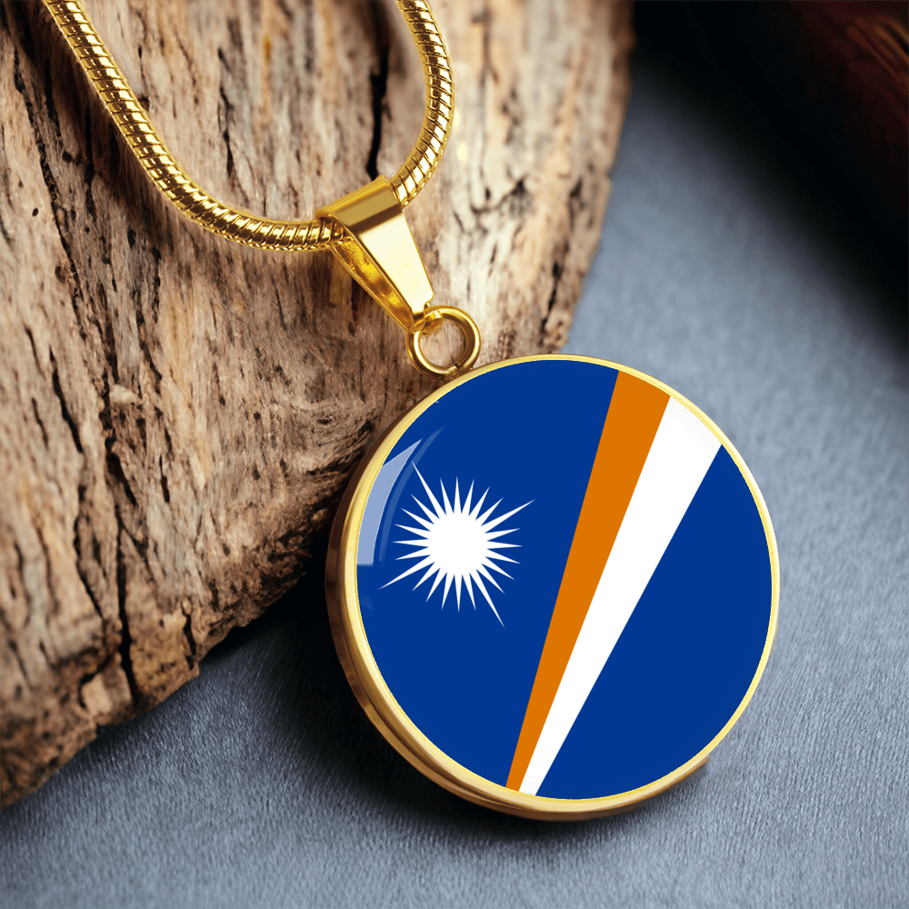 Marshall Islands Flag Pendant Necklace