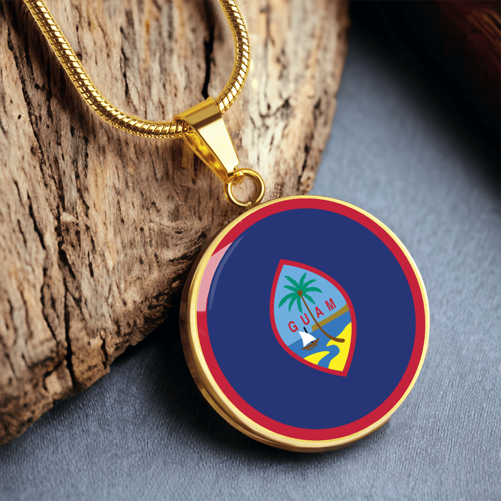Guam Flag Pendant Necklace
