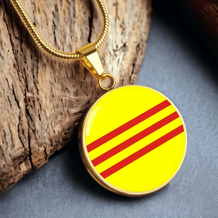 South Vietnam Flag Pendant Necklace