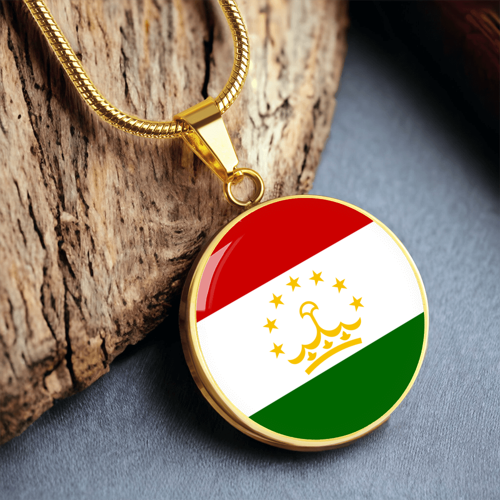Tajikistan Flag Pendant Necklace