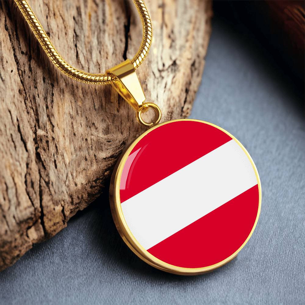 Austria Flag Pendant Necklace