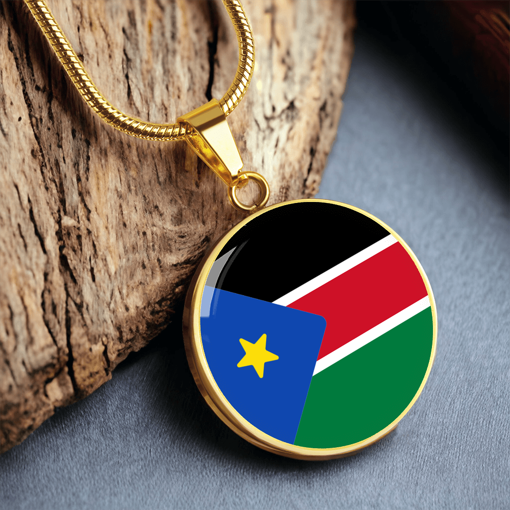 South Sudan Flag Pendant Necklace