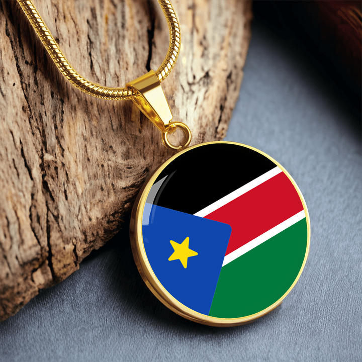 South Sudan Flag Pendant Necklace