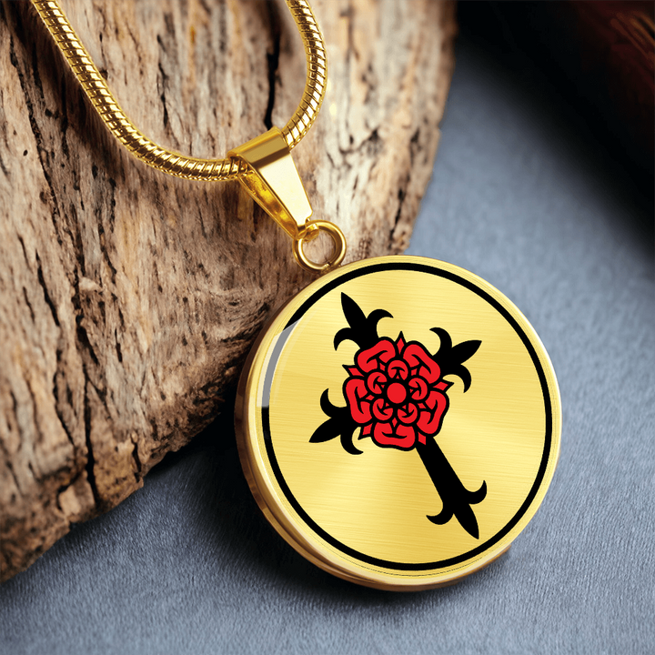 Christian Tudor Rose Cross Necklace