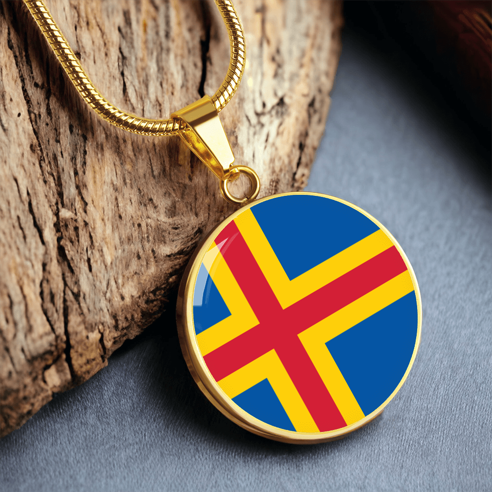 Åland Islands Flag Pendant Necklace