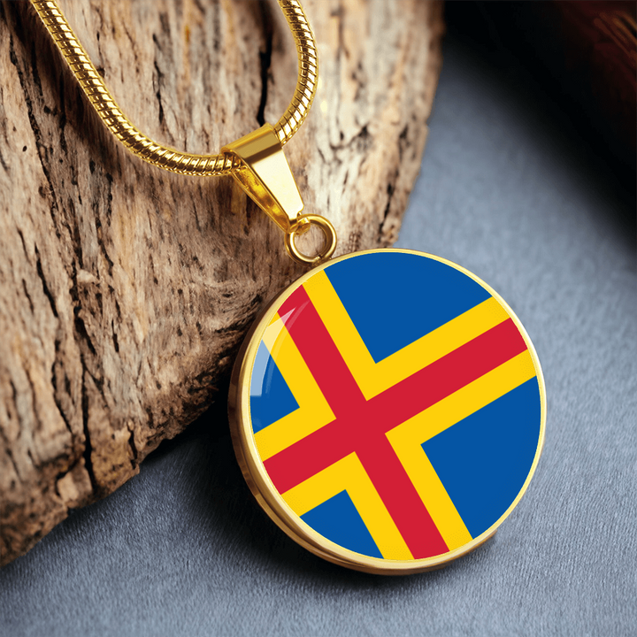 Åland Islands Flag Pendant Necklace