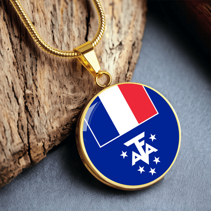 French Southern and Antarctic Lands Flag Pendant Necklace