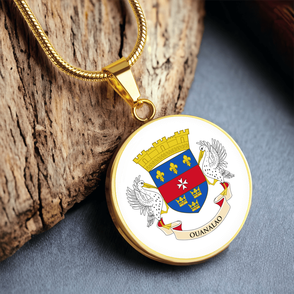 Saint Barthelemy Flag Pendant Necklace