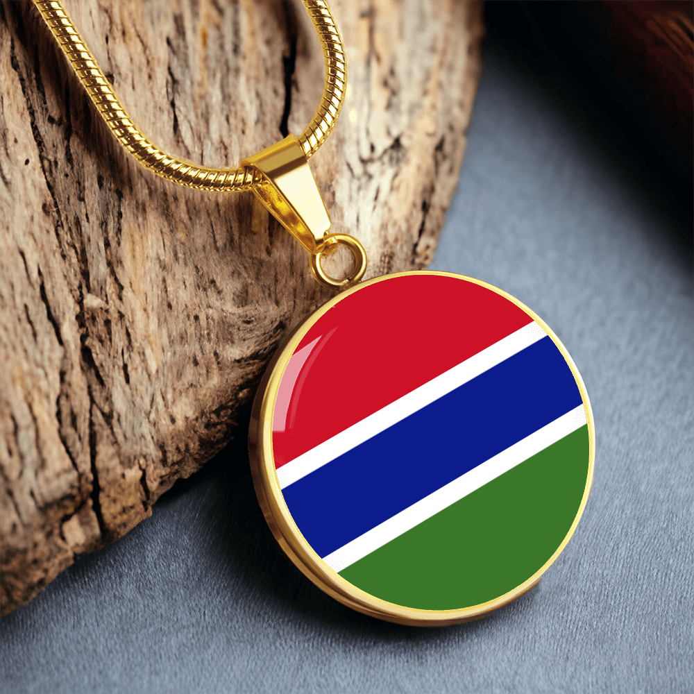 Gambia Flag Pendant Necklace