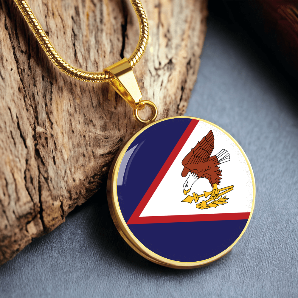 American Samoa Flag Pendant Necklace