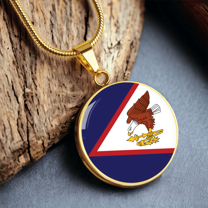 American Samoa Flag Pendant Necklace
