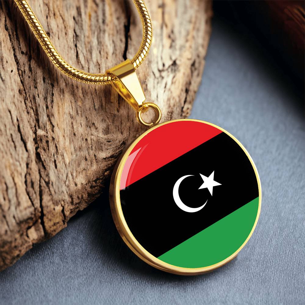 Libya Flag Pendant Necklace