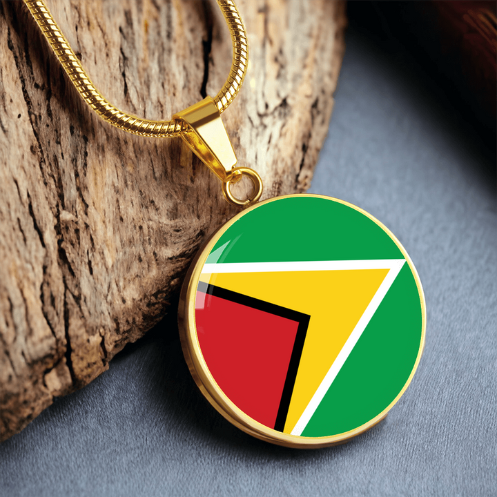 Guyana Flag Pendant Necklace