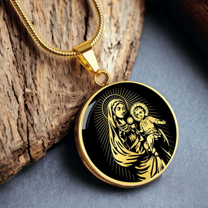 Mother Mary & Child Jesus Necklace
