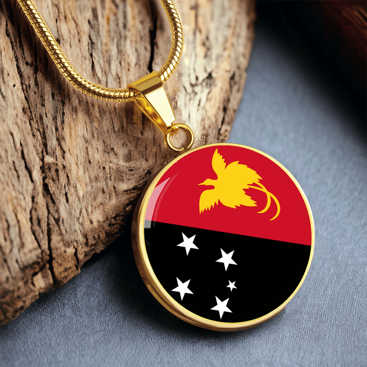 Papua New Guinea Flag Pendant Necklace