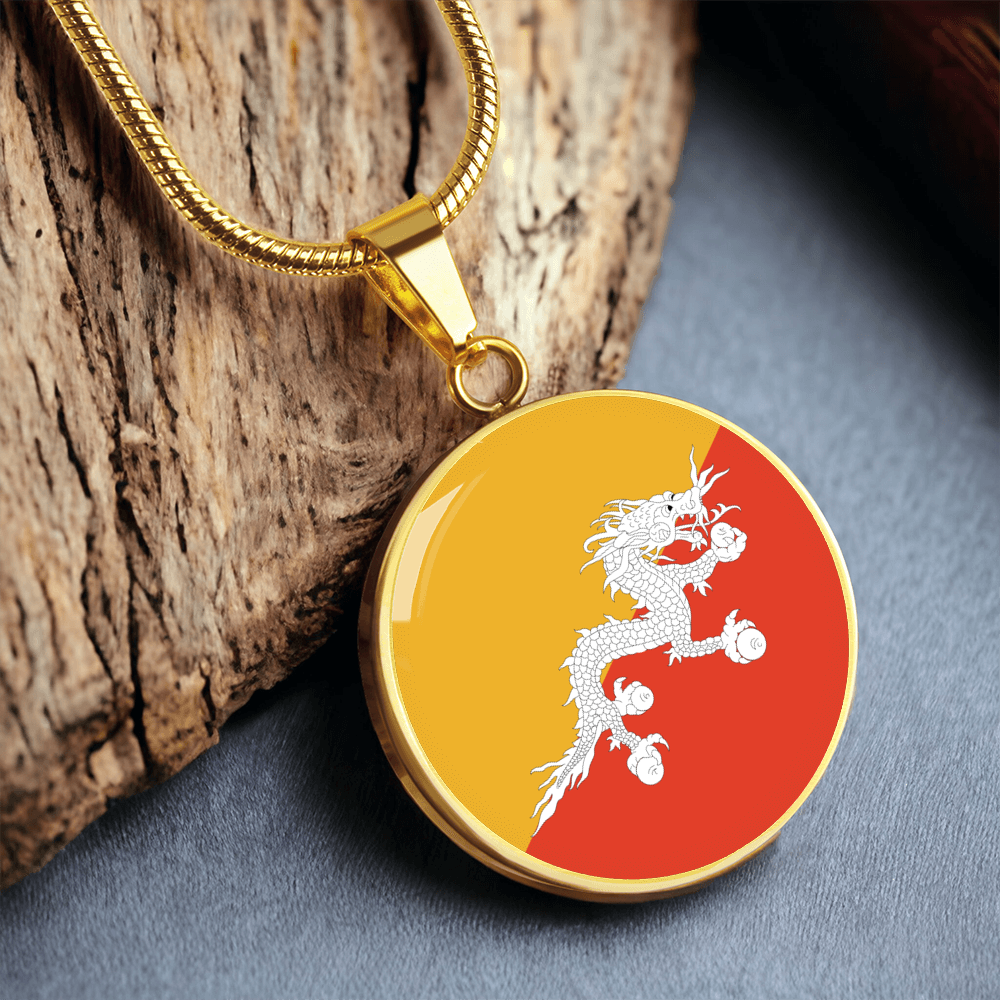 Bhutan Flag Pendant Necklace