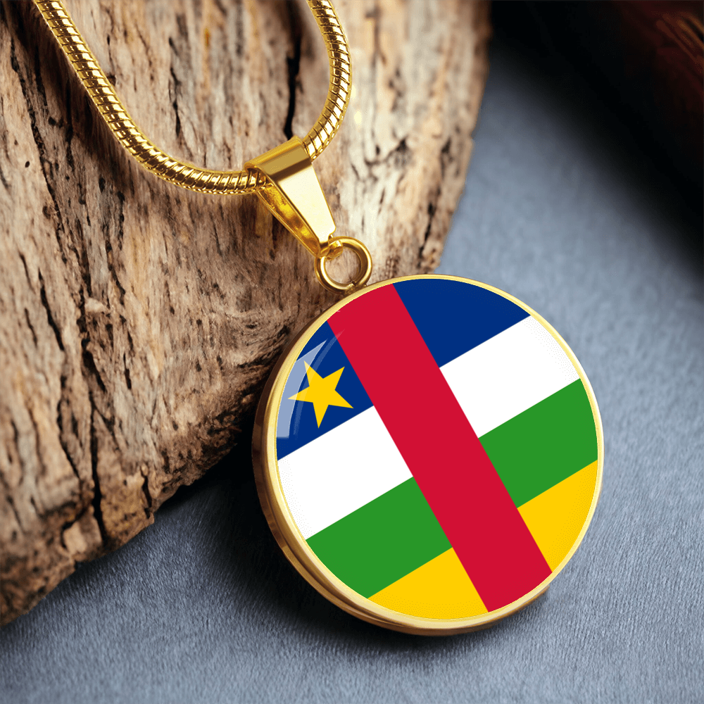 Central African Republic Flag Pendant Necklace