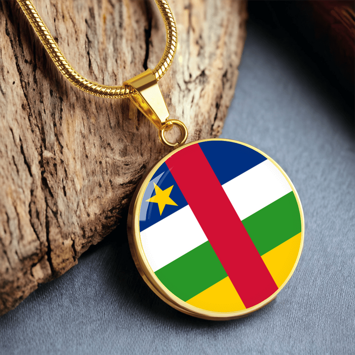 Central African Republic Flag Pendant Necklace