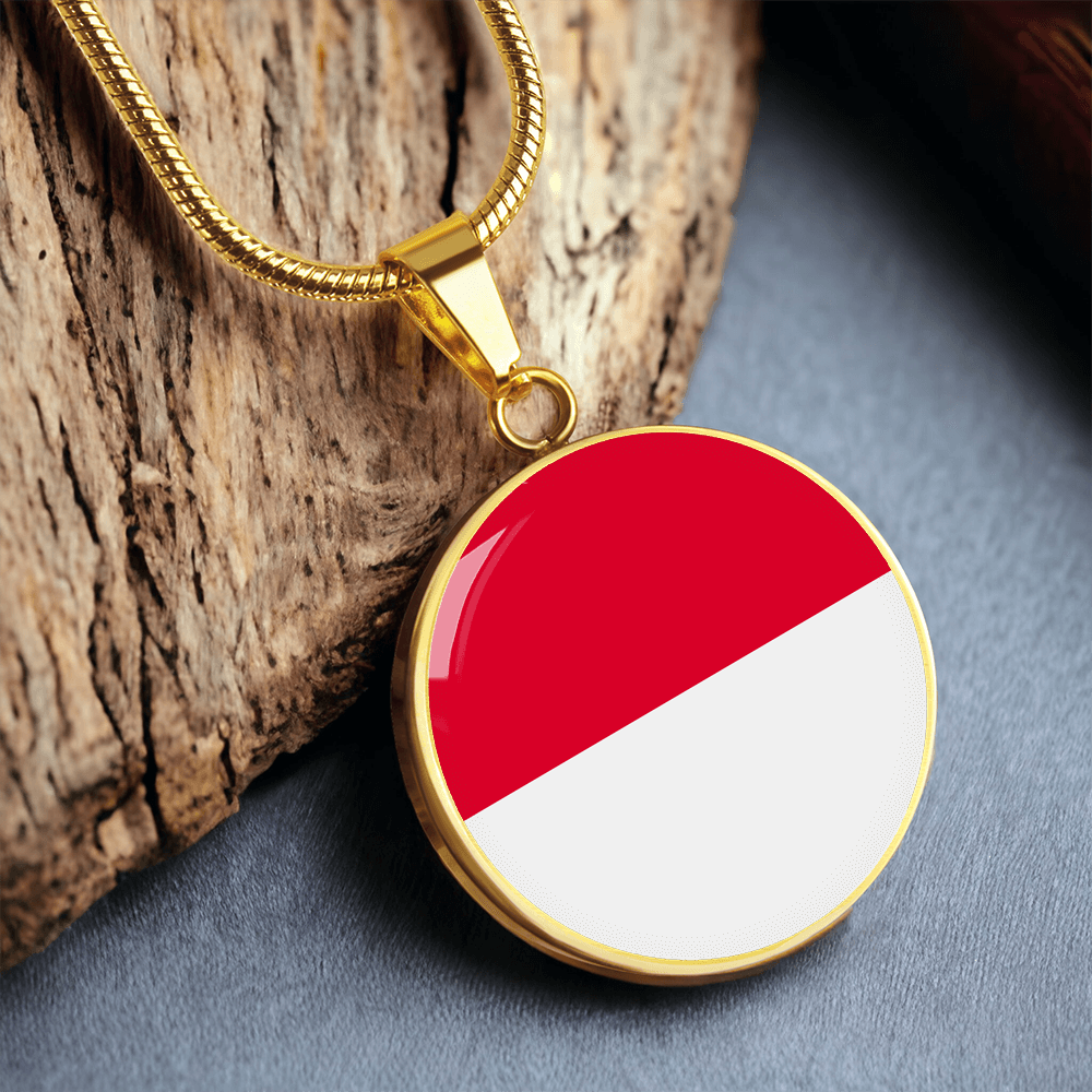 Indonesia Flag Pendant Necklace