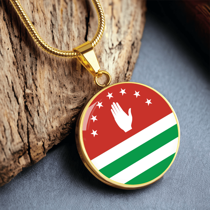 Abkhazia Flag Pendant Necklace