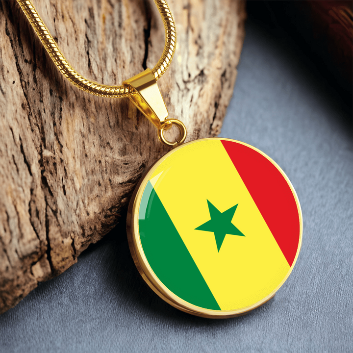 Senegal Flag Pendant Necklace