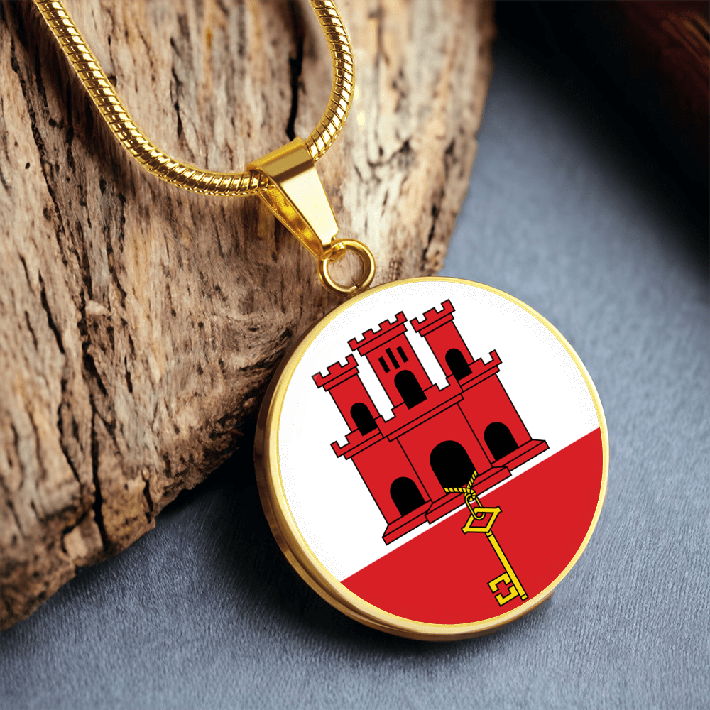 Gibraltar Flag Pendant Necklace