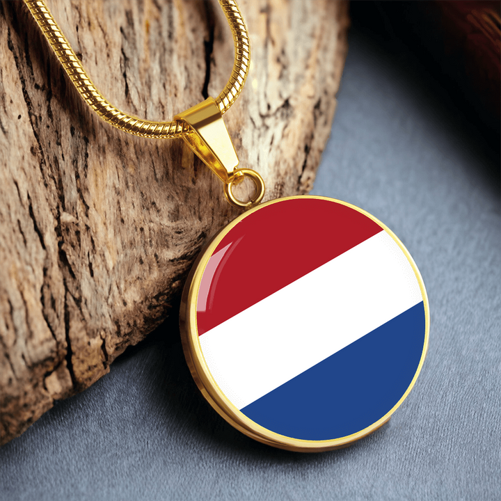 The Netherlands Flag Pendant Necklace