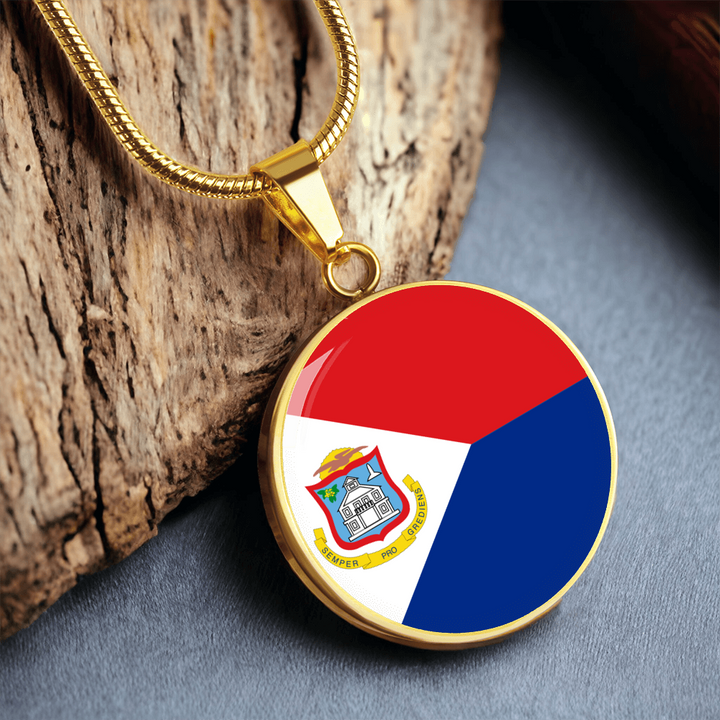 Saint Martin Flag Pendant Necklace