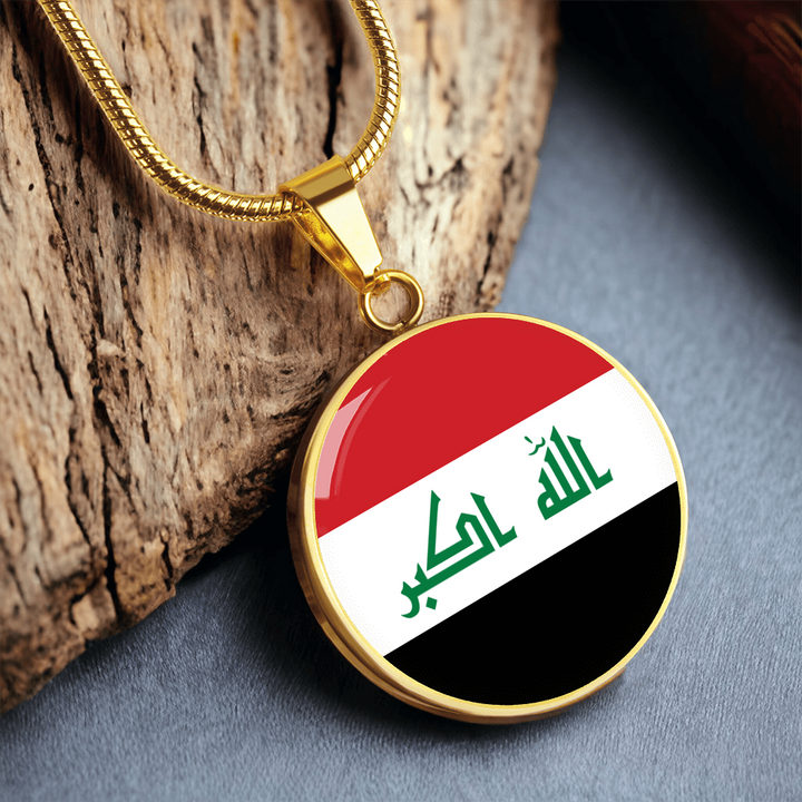 Iraq Flag Pendant Necklace