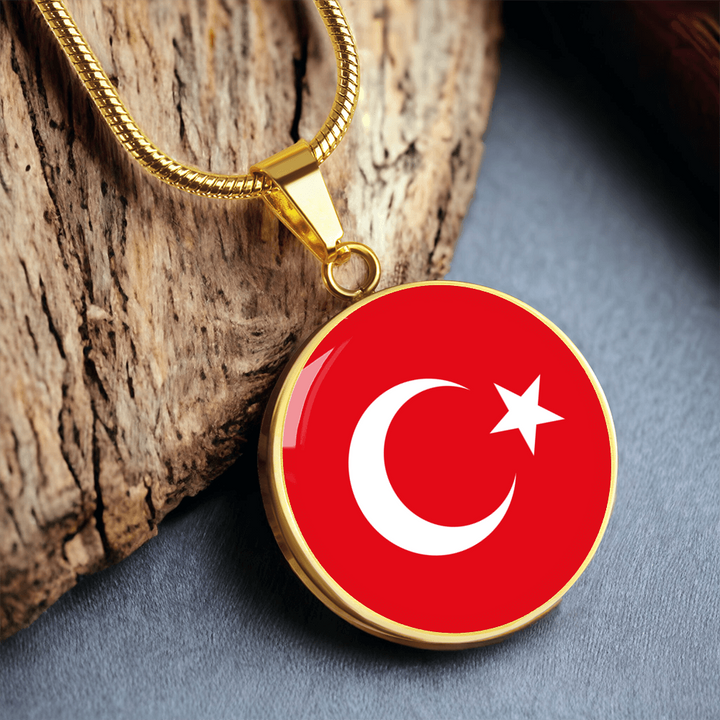 Turkey Flag Pendant Necklace