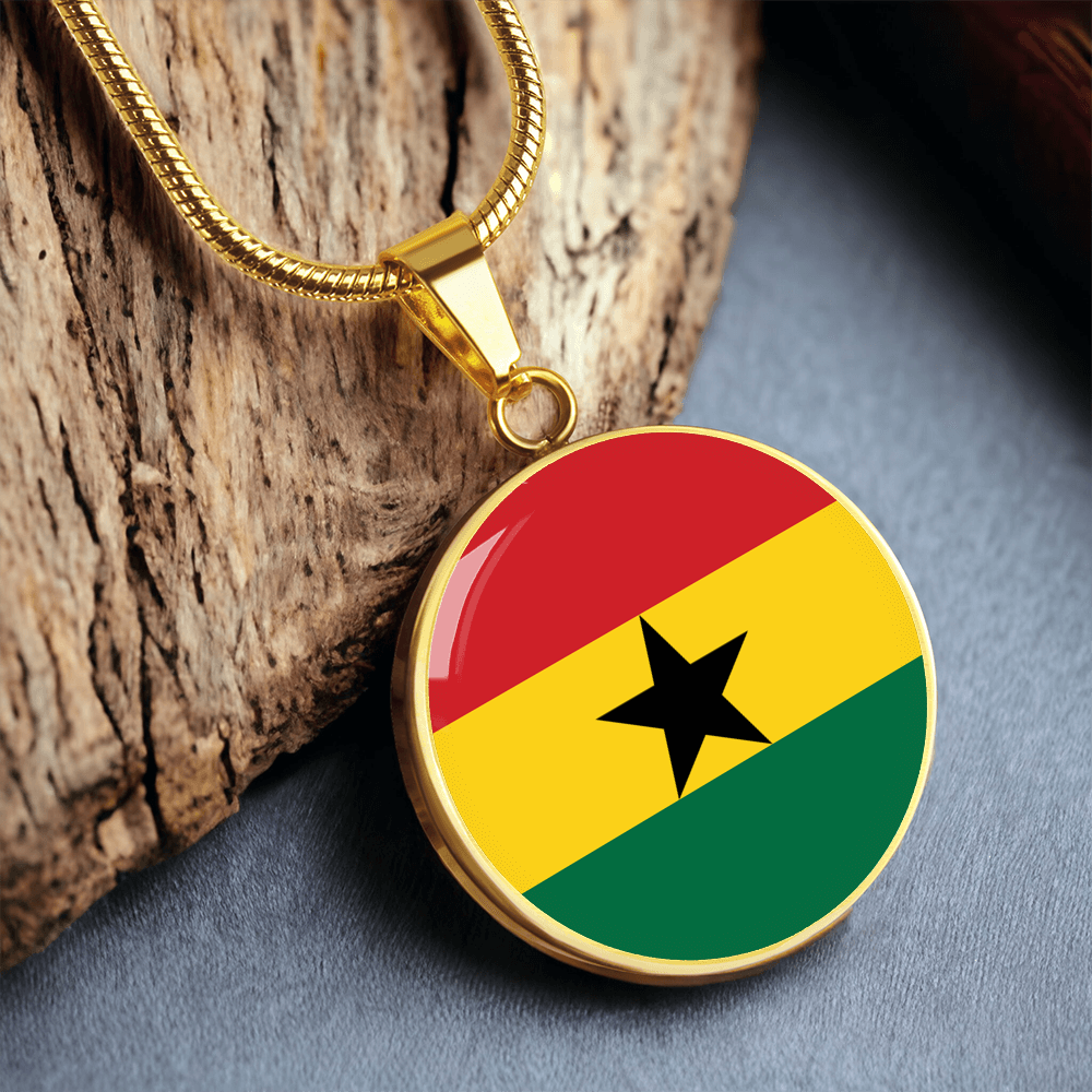 Ghana Flag Pendant Necklace