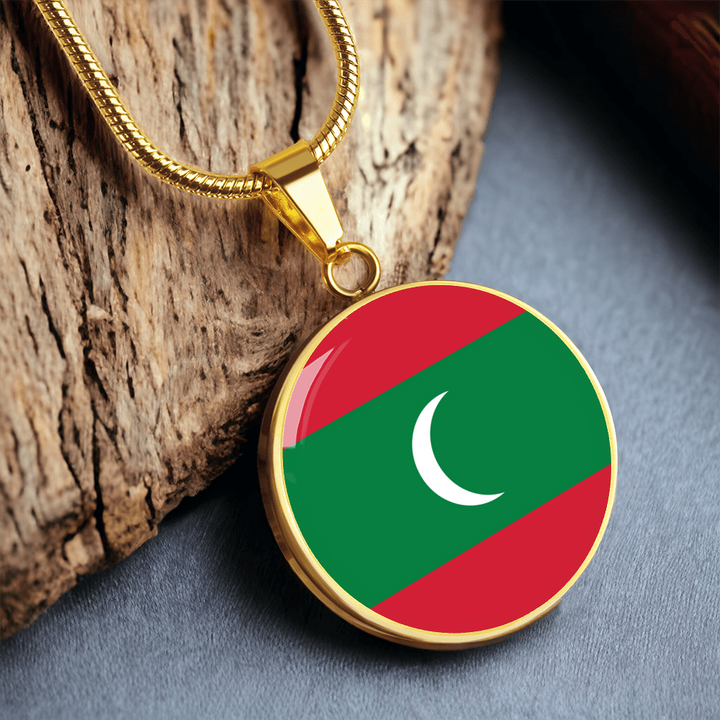 Maldives Flag Pendant Necklace