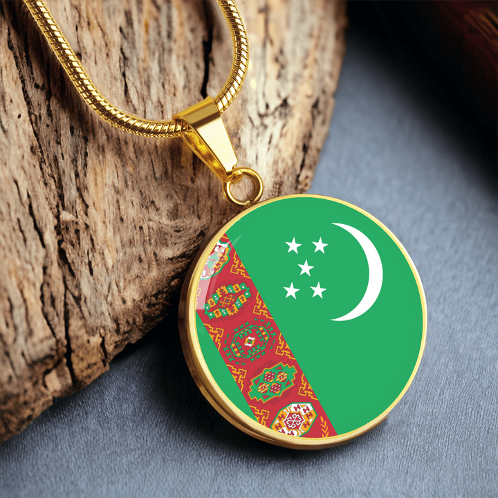 Turkmenistan Flag Pendant Necklace