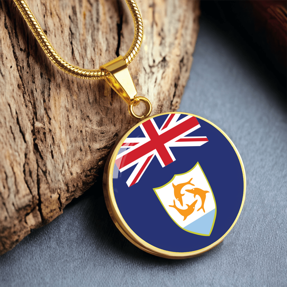 Anguilla Flag Pendant Necklace