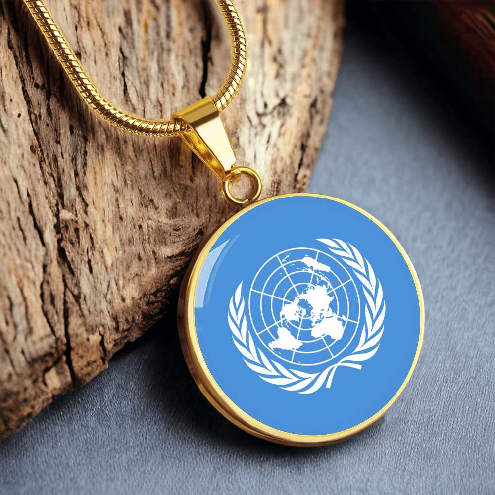 United Nations Flag Pendant Necklace