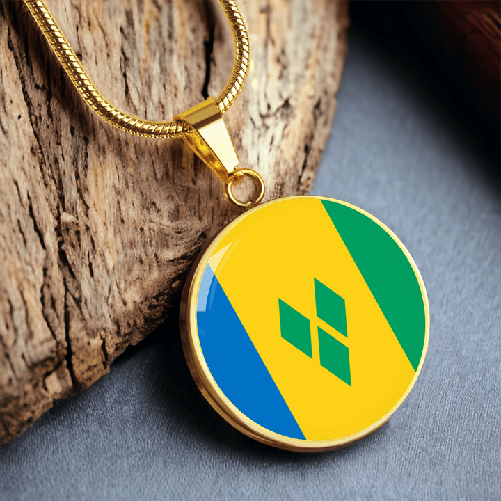 Saint Vincent and the Grenadines Flag Pendant Necklace