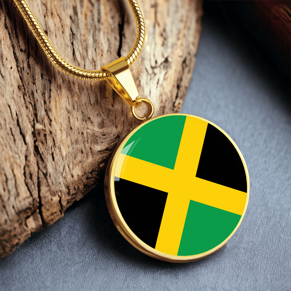 Jamaica Flag Pendant Necklace