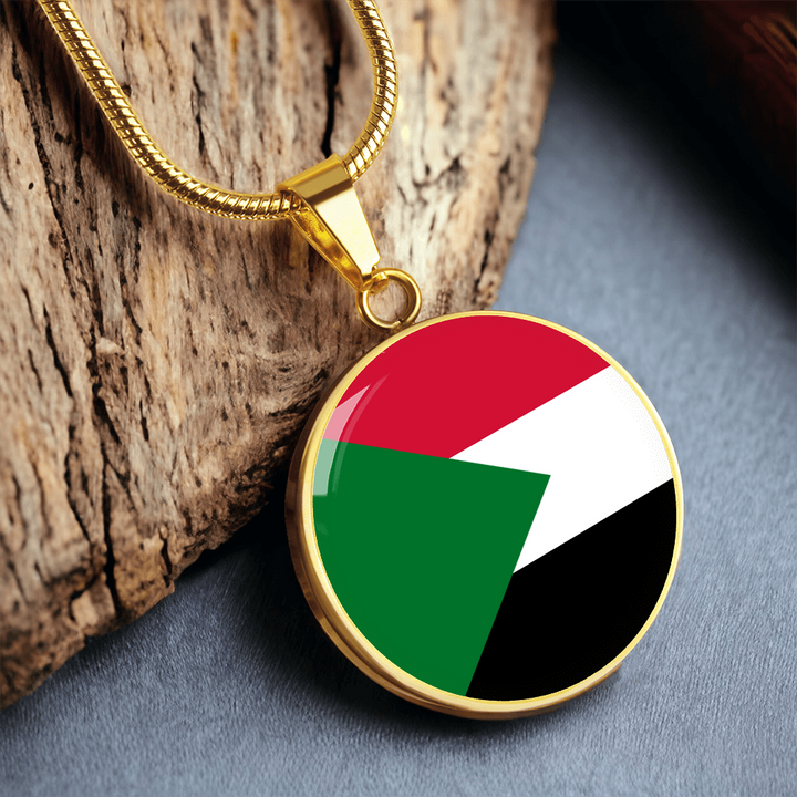 Sudan Flag Pendant Necklace