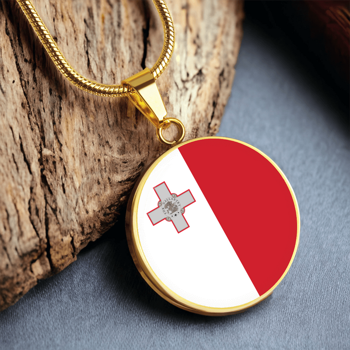 Malta Flag Pendant Necklace