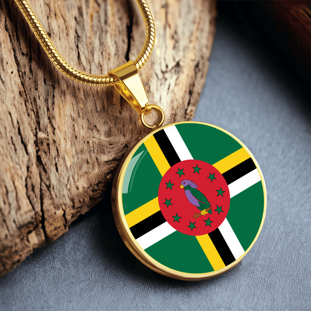 Dominica Flag Pendant Necklace