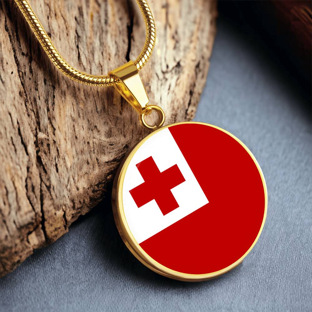 Tonga Flag Pendant Necklace